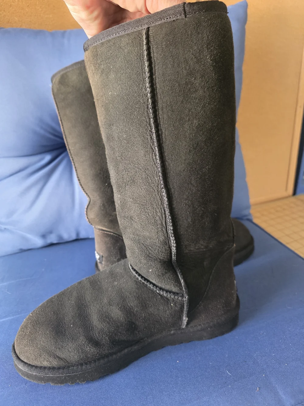 UGG Australia Classic Tall Black Sheepskin Boots Size 9